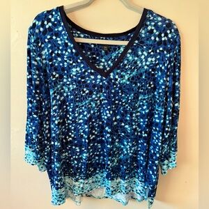 Simply Vera Vera Wang Pajama Shirt Top Size XXL Blue Black Soft